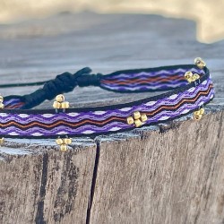 Bracelet Tissé Tape 3goldbead stripe