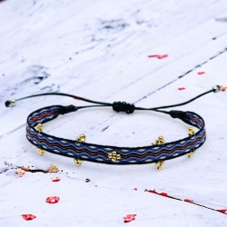 Bracelet Tissé Tape 3goldbead stripe