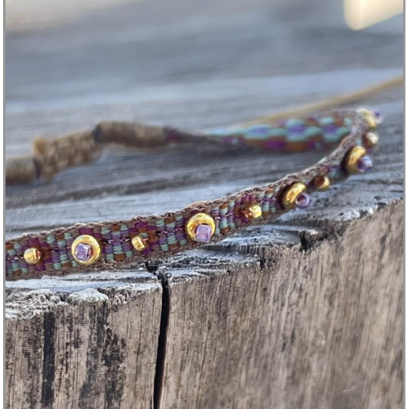 Bracelet Woven Tape violagold lilac