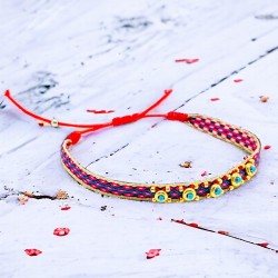 Bracelet Tissé Tape bluegold 5 on dot