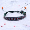 Bracelet Woven Tape pink ethno orange bead