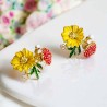 Boucles d´Oreilles Pompadour Sunflower