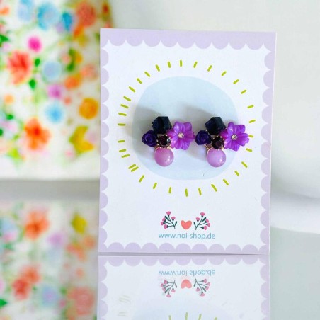 Boucles d'Oreilles Pompadour viola