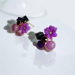 Earrings Pompadour viola