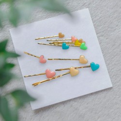 Haarclip Emaille Heart Set3