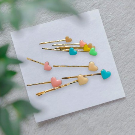 Pince à cheveux émail Heart Set3