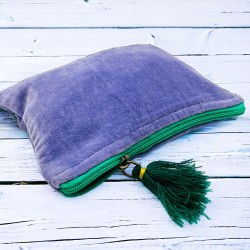 Pochette zip viola flower