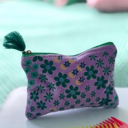 Pouch zip viola flower
