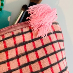 Pochette Zip check apricot