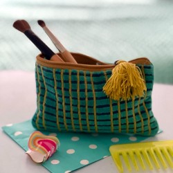 Pochette Zip check forest