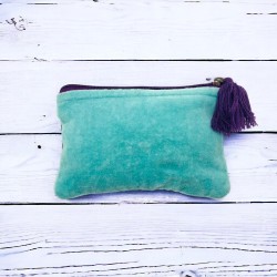 Pouch Zip Streublume ltblue