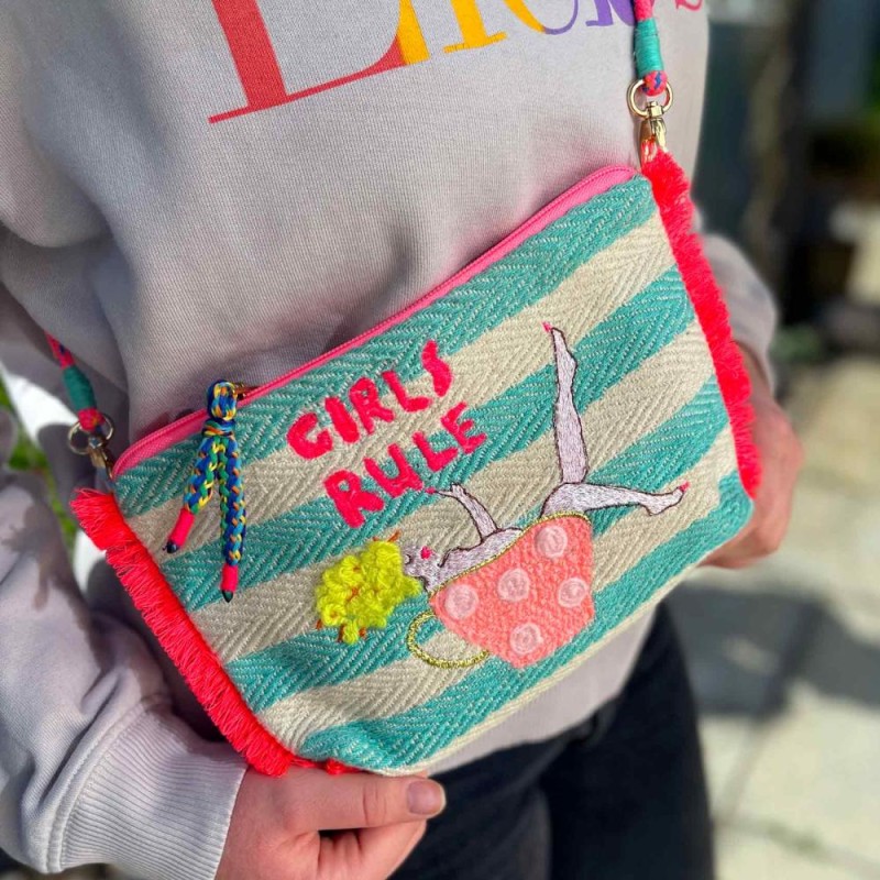 Pouch Shoulder stripe Girls Rule