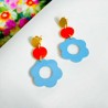 Boucles d´Oreilles PopArt flower with circle