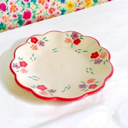 Plate ceramic millefleur