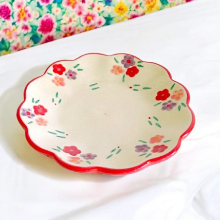 Plate ceramic millefleur