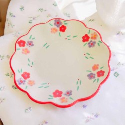 Plate ceramic millefleur