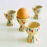 Egg cup ceramic dots