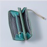 Porte-monnaie Double zip Cuir Millefleur ltblue