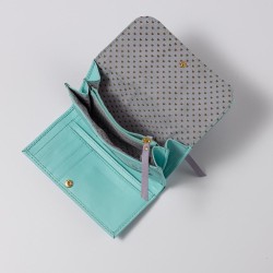 Portemonnaie Leder ind Millefleur ltblue