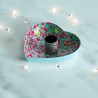 Candle Holder Heart Print turq Raster
