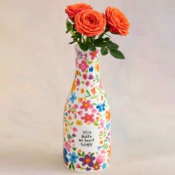 Vase Bud Heart Happy