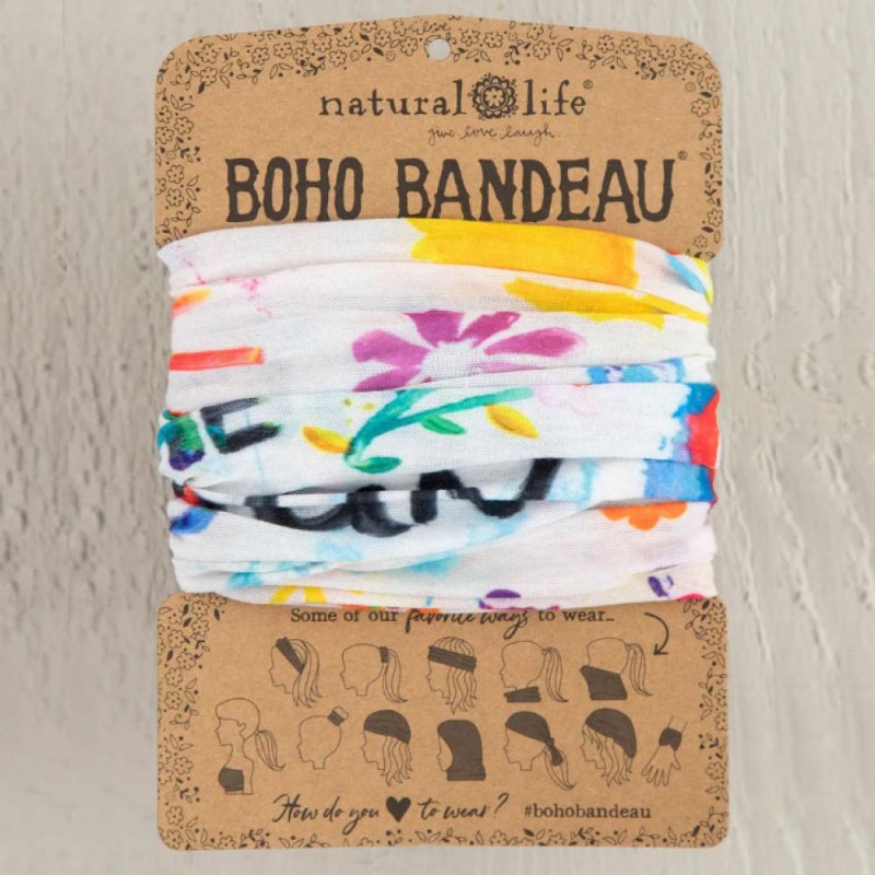 Headband Boho Bandeau White Follow The Sun