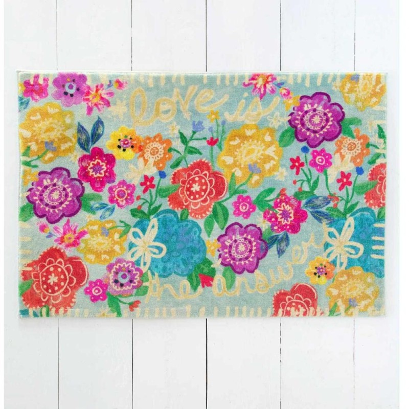 Foot Mat 2x3 Dusty Blue Love