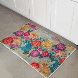 Foot Mat 2x3 Dusty Blue Love