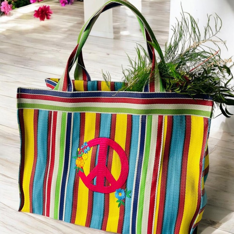 Shopper plastique recyclé Peace