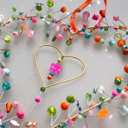 Decoration FUNKEL orange Herz