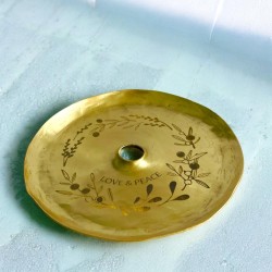 Candle Holder Messing Love&Peace