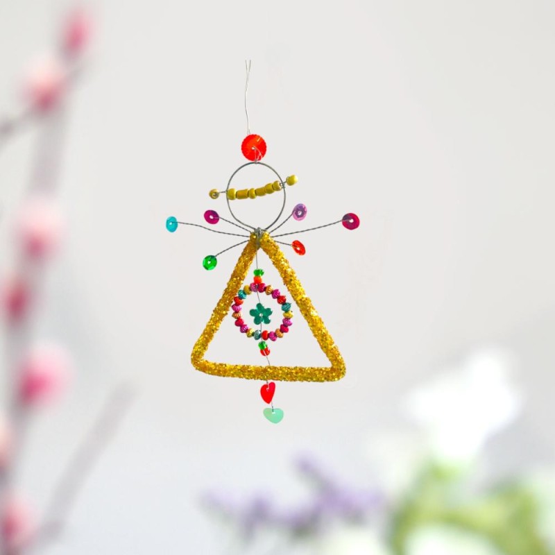 Decoration Funkel Angel Ornament gold 9