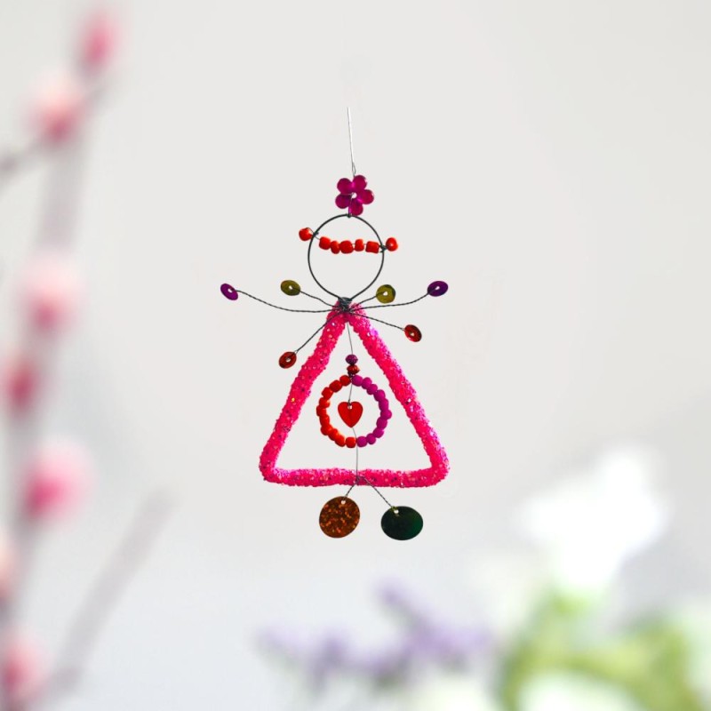 Decoration Funkel Engel Ornament pink