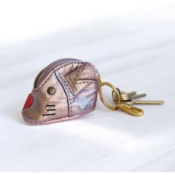 Coin purse Cashmouse leather metallic pink