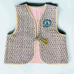 Veste sans manche velours Peace