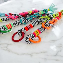 Lanyard b/w colorful Metal ring