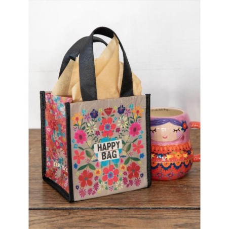 Trousse recyclée Happy Bag S Teal Folk Flower