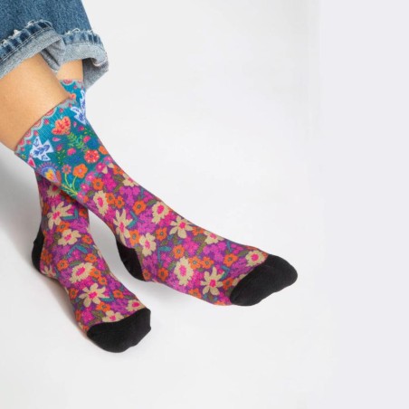 Socks Set of 2 pairs Eggplant Birds