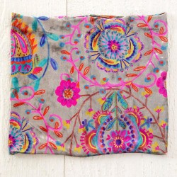 Bandeau cache-oreilles Boho Half velours Folk cream