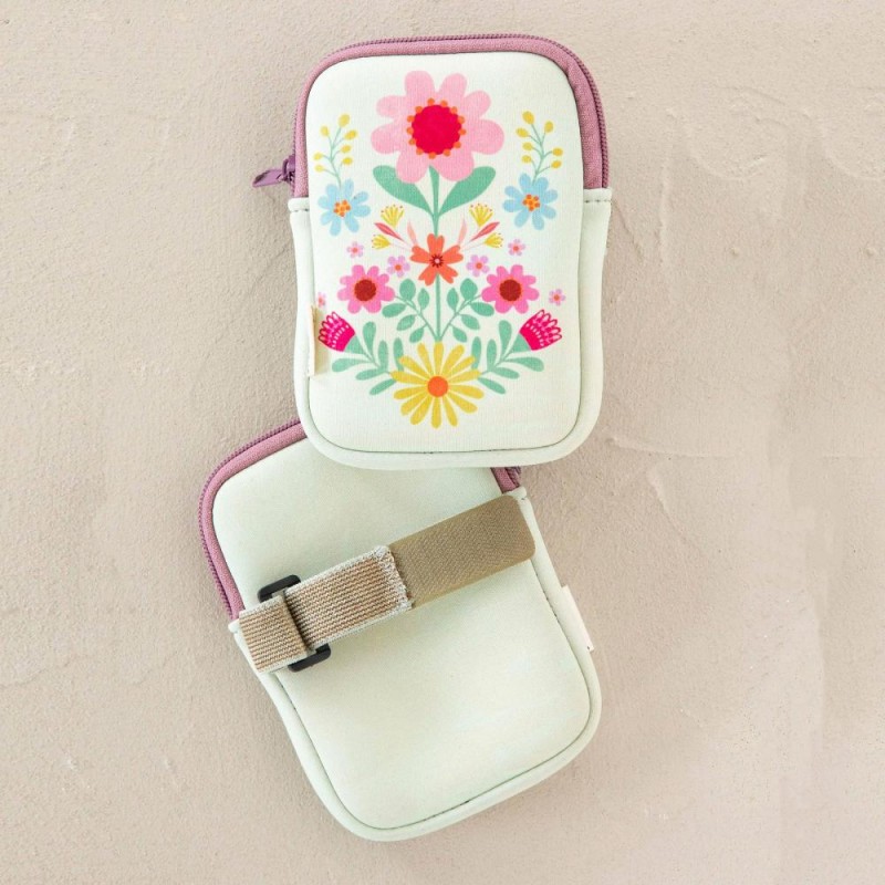 Täschchen Neopren Zipper Pouch Flower