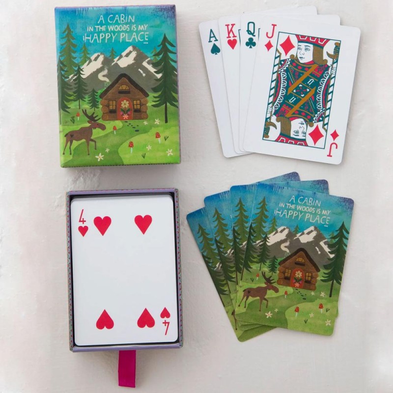 Playing cards Green Cabin Happy