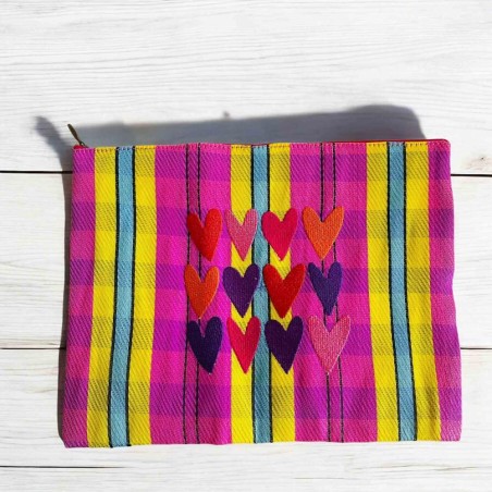 Pouch recycled plastic XL 12 Hearts