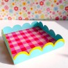 Decorative tray check scallop ltblue Sale