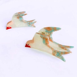 Haarclip/Haarklammer bluebird rose