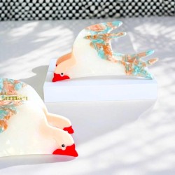 Hairclip/hairclaw Hearts bluebird rose