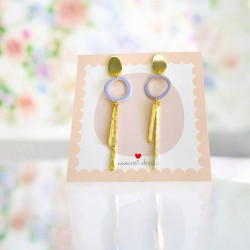 Boucles d´Oreilles ART N bead viola 2 sticks