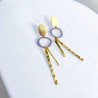 Earrings ART N bead viola 2 sticks
