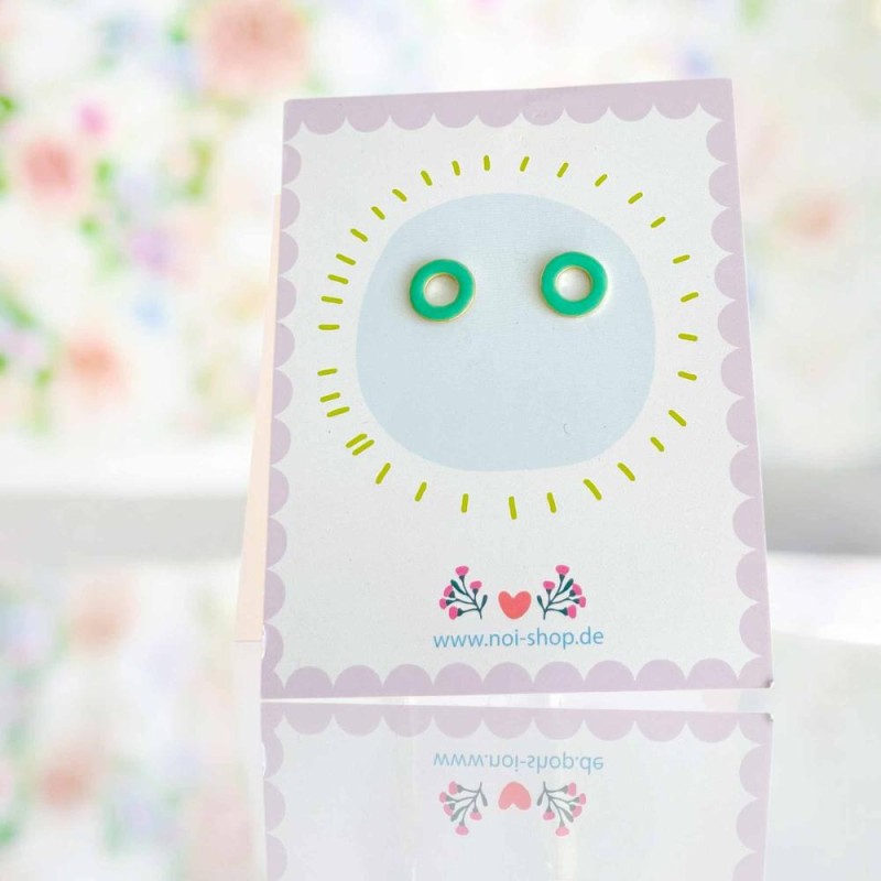 Earrings ART N bead ring enamel