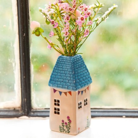 Vase Cottage Soliflore Teal Cottage
