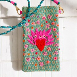 Pochette téléphone Loveheart mint